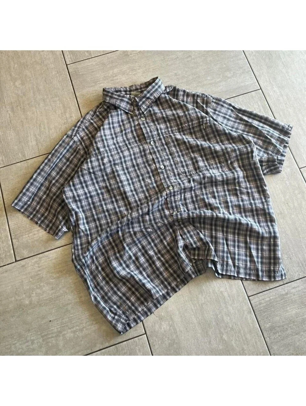 The North Face s XL Grey Plaid Button Down